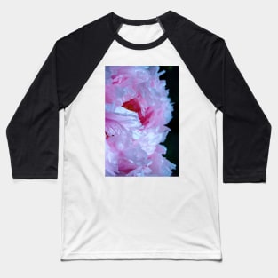 Pink Peony with Raindrops Baseball T-Shirt